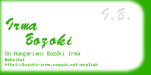 irma bozoki business card